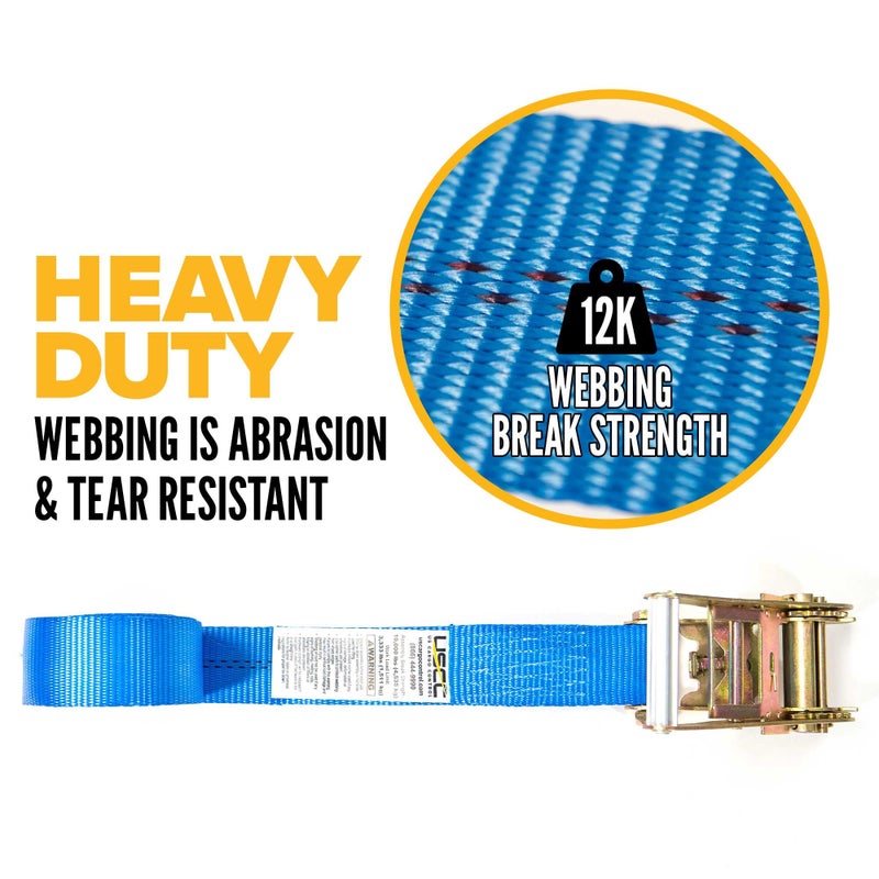 US Cargo Control Endless Ratchet Straps (2-Pack), 2 Inch Wide x 20 Foot Long, Blue, 3,333 lbs Working Load Limit, Hookless Ratchet Straps - Image 3